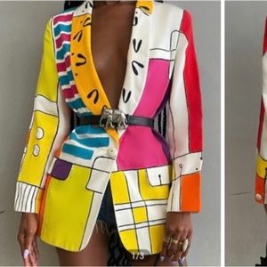 Abstract Print Blazer